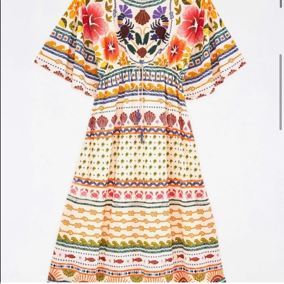 FARM Rio Salt Island Drawstring Midi Dress - Picture 6 of 11